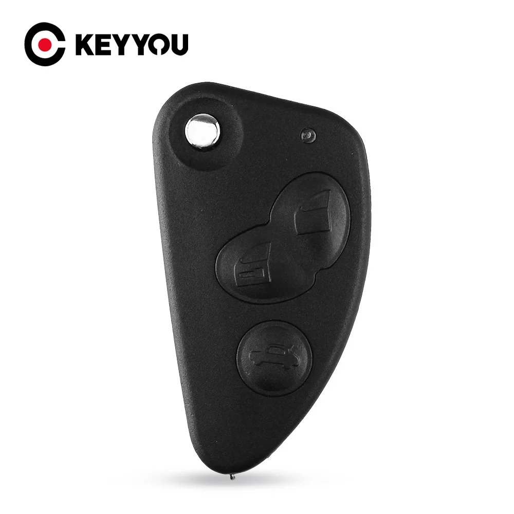 KEYYOU Replacement 2/3 Buttons Key Shell Car Flip Remote Key Shell Fob Uncut SIP22 Blade For Alfa Romeo 147 156 166 GT Car Case