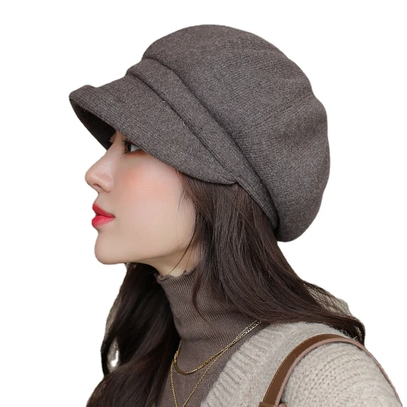 

Versatile Hat Autumn Winter Women's Tide Bailey Octagonal Hat Black Painter's Hat Warm Duck Tongue Hat Women's Fashion Hat Y019