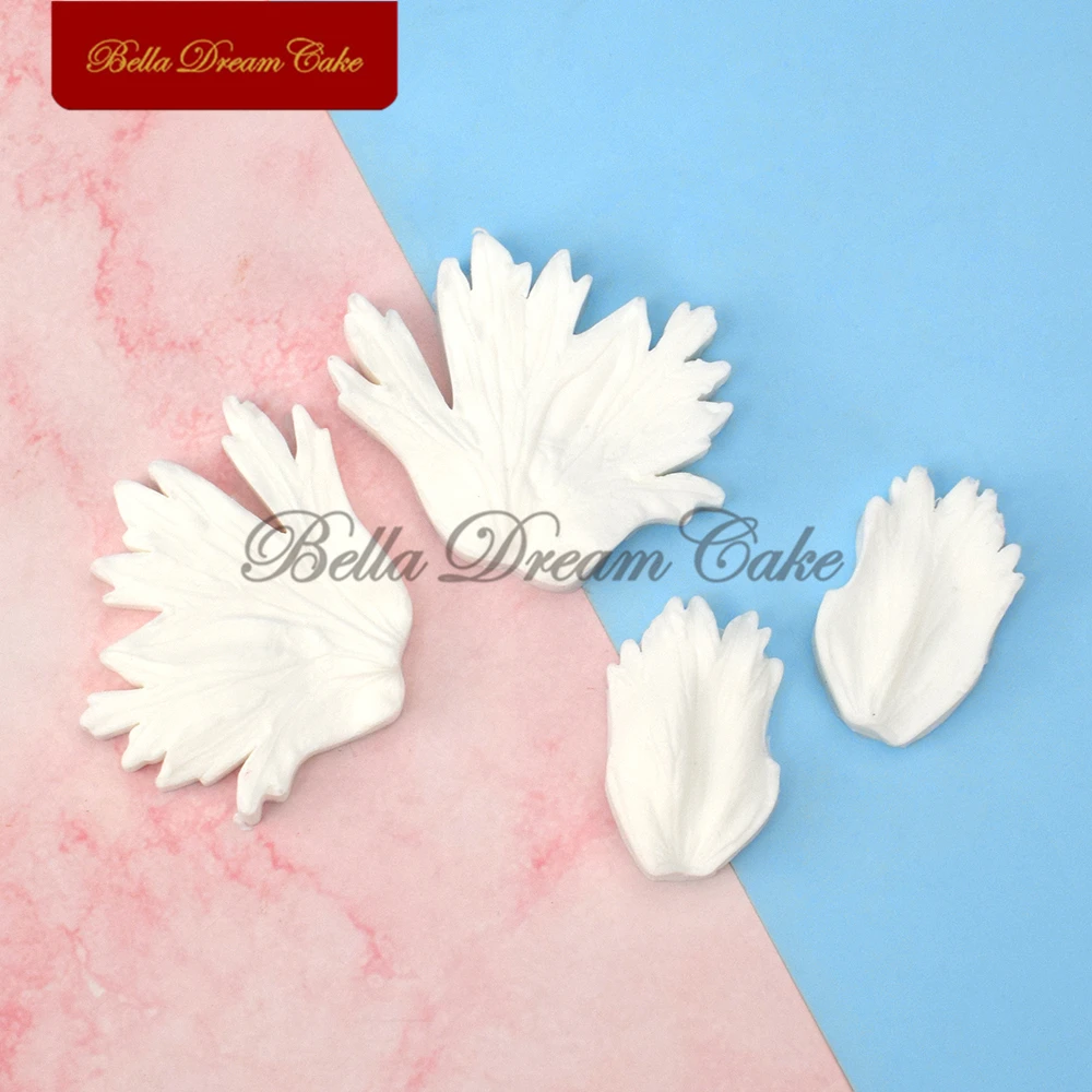 4pcs/set Anemone Flower Leaf Veiner Silicone Mold DIY Handmade Fondant Petal Gumpaste Clay Mould Cake Decorating Tools Bakeware