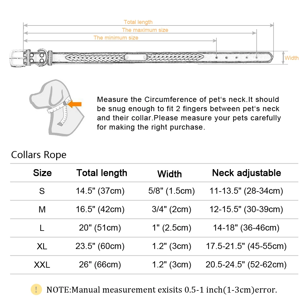 Personalized Dog Collar Custom Pet Puppy Nameplate Collars Free Engraved ID Tag Adjustable For Small Medium Large Dogs Chihuahua
