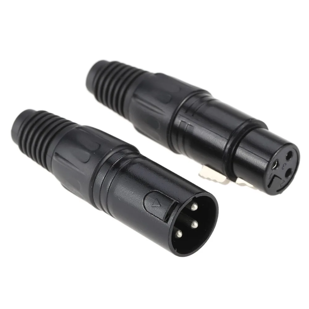 

4pcs 3 Pin XLR Connector 1 Male 1 Female for Moving Head Par Stage Light Signal Connection Wire Accessories Drop shipping