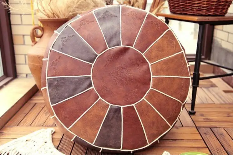 Pouf marocchino fatto a mano soggiorno Decor-poggiapiedi ailock e Pouf Pouf rotondo e grande-regali di nozze per la casa farciti