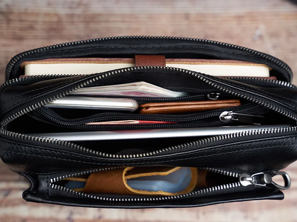 NUPUGOO Casual männer Schulter Tasche Aus Echtem Leder Mode-Trend Messenger Original Kleine Crossbody Zipper Tasche Für 9,7 Zoll Ipad – Detail 21