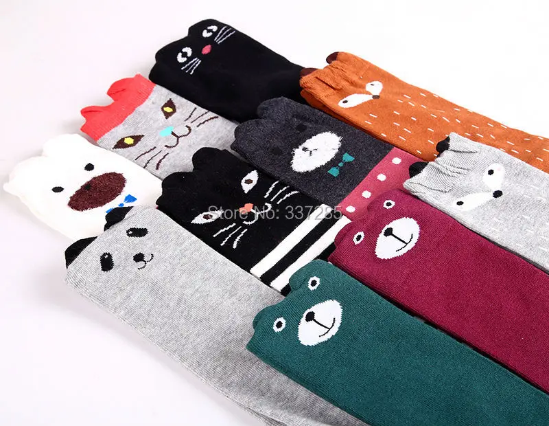 Kinder-Wärmesocken, Kurze Niedliche Cartoon-Socken für Mädchen, Kniehohe Socken für Kleinkinder, Baumwoll-Babysocken mit Tiermotiven, Überkniestrümpfe für Mädchen – Detail 5