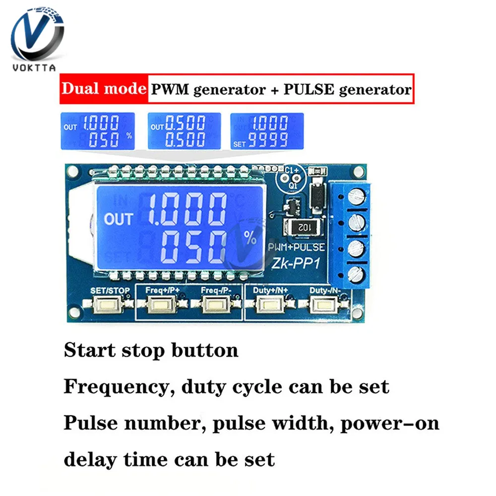 3.3 -30V PWM Pulse Number Frequency Duty Cycle Adjustable Signal Generator Module LCD Display Square Wave Rectangular Wave