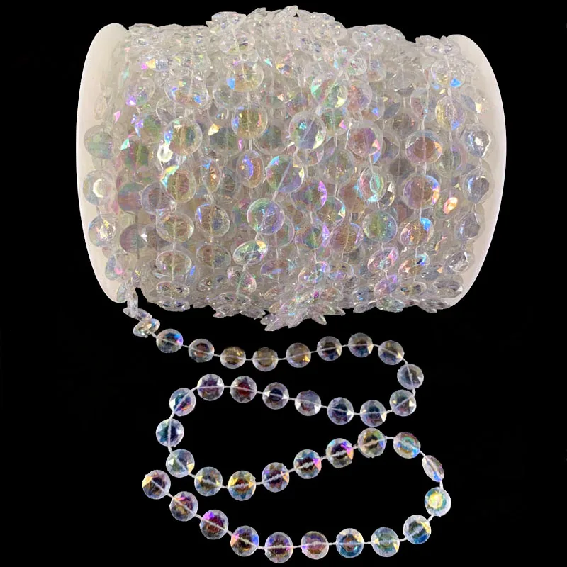 1M Plastic Beads Curtains Garland Diamond Acrylic String Bead DIY Wedding Home Hanging Party Jewelry Accessories 10mm