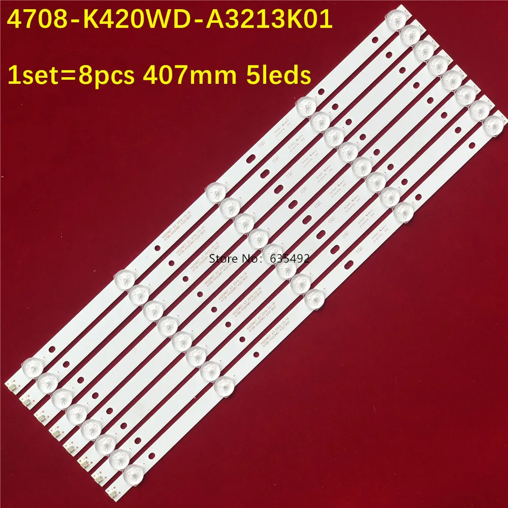 10set‘ LED Strip 5 Lamps For  K420WD7 4708-K420WD-A3213K01 42D59EDS 43LE5173D 42PFF3055 42PFF5250 42PUF6056/T3 42PUF6058/T3