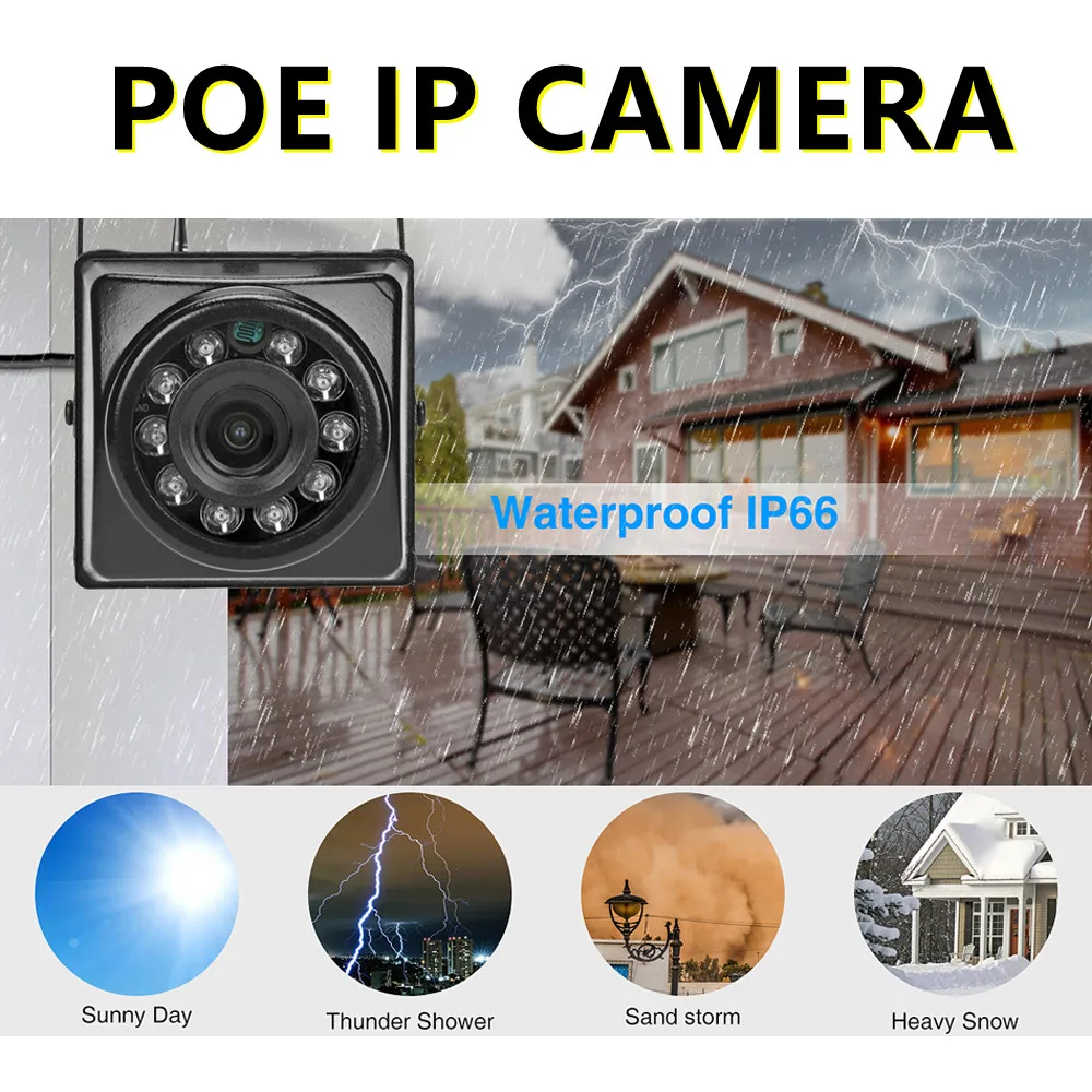 Imagem -03 - Áudio Camhi tf Cartão Poe Mini Câmera ip Wifi 1080p 3mp 5mp H.264 H.265 Visão Noturna ao ar Livre Kamera Webcam Segurança 4k 8mp Ip66