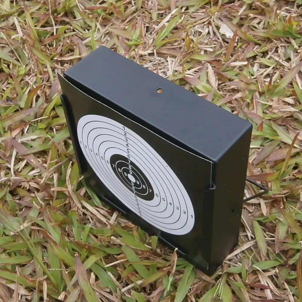 5.50"*5.50"(14cmx14cm) Square Black Pellet Trap+20 All-Black Paper Targets for AirRifle, Airgun, PelletGun, Steel & Plastic BBs