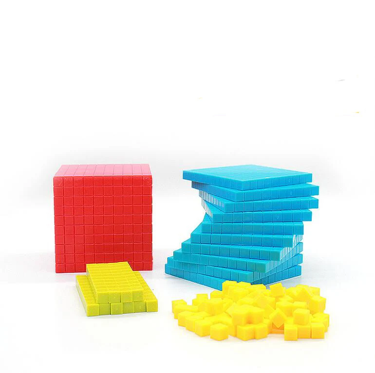 121pcs  Montessori Math Decimal Cube 4 shapes Kid\'s Preschool Educational Toys 10cm 1cm