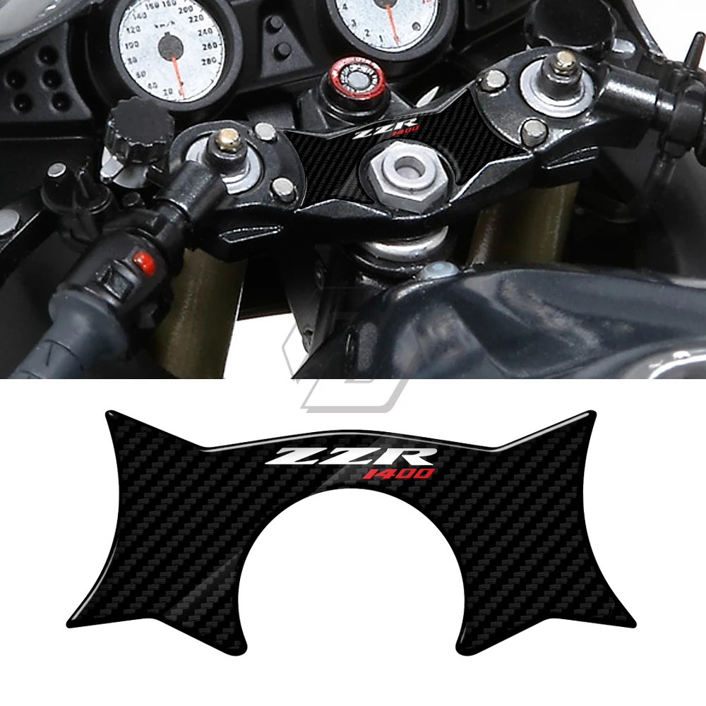 For Kawasaki ZZR1400 2006-2011 3D Carbon Fiber Triple Tree Yoke Cover Protector Tank Pad