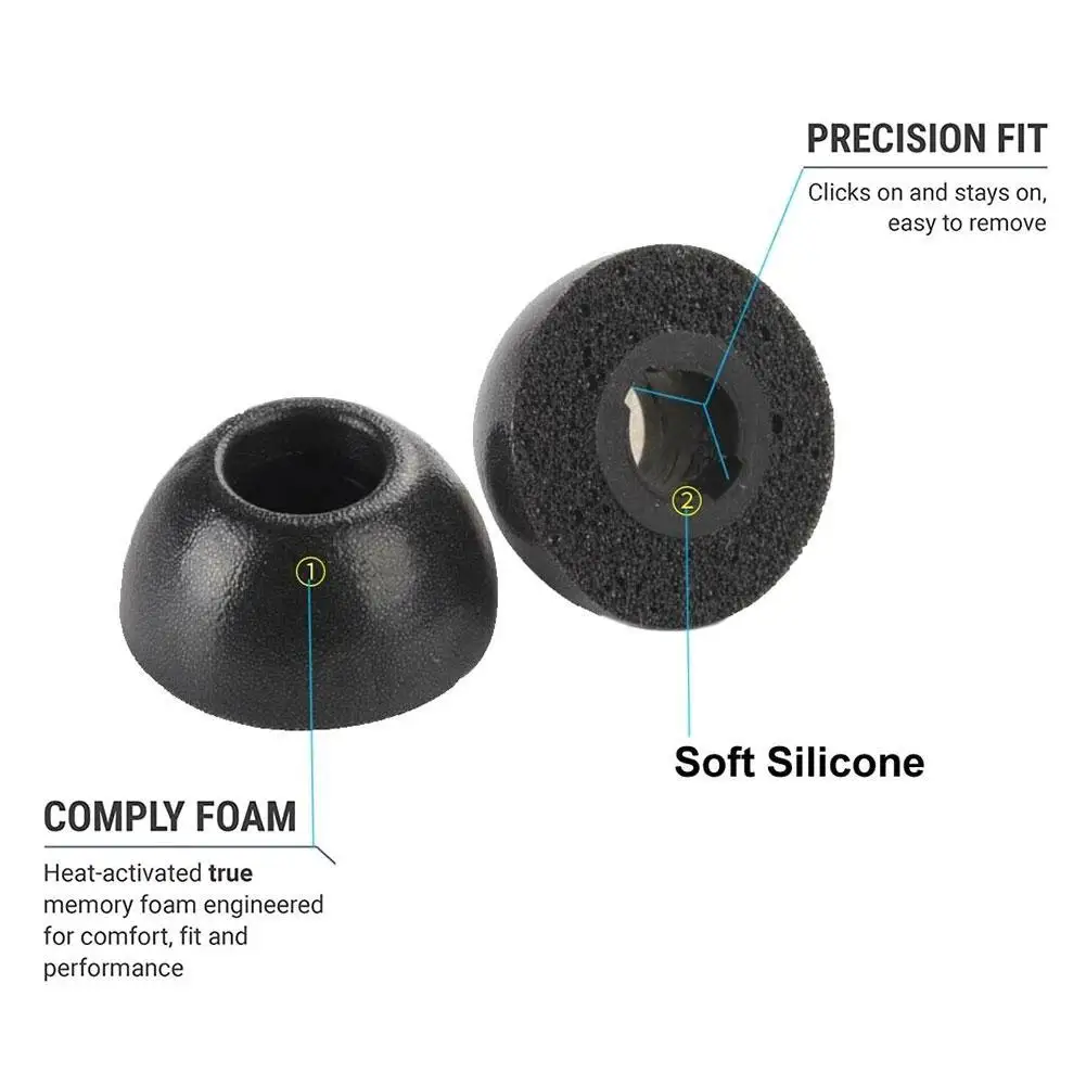 3 пары насадок из пены с эффектом памяти для Samsung Galaxy Buds Pro, настоящие беспроводные насадки для наушников, шумоподавляющие, противоскользящие, медленный отскок