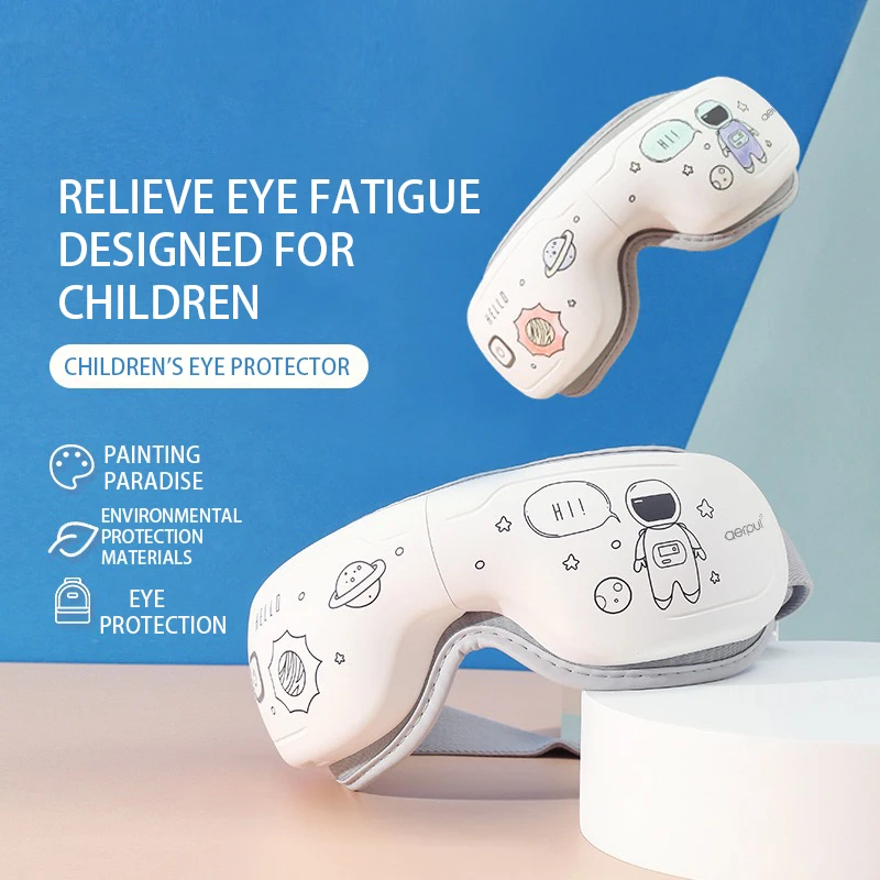 3D Childrens Eye Massager DIY Pattern Child Vibration Eye Massager Prevent Myopia Relieve Eye Fatigue Heating Therapy Glasses