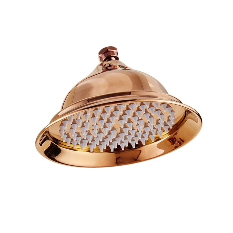 8 inch Classic Antique Brass Rainfall Shower head 8\'\' Black Rose Gold Round Showerhead with Copper Nozzle SH112