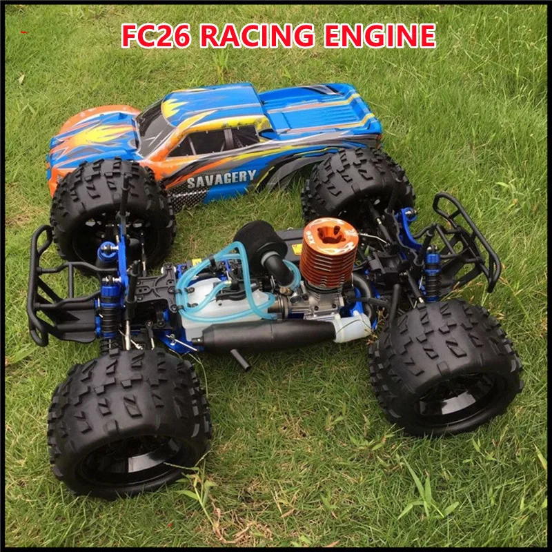 80KM/H Fuel Drive 4WD RC Car CVD Rotating Dog Bone Hydraulic Shock Absorber FC26 Motor Alloy Chassis Remote Control Racing Car