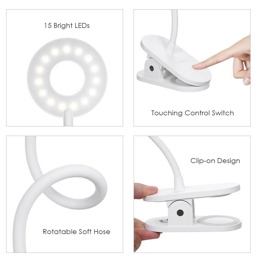 Imagem -06 - Luminária Usb Recarregável Lâmpada de Mesa sem Fio para Leitura Controle por Toque Níveis de Brilho Drop Shipping