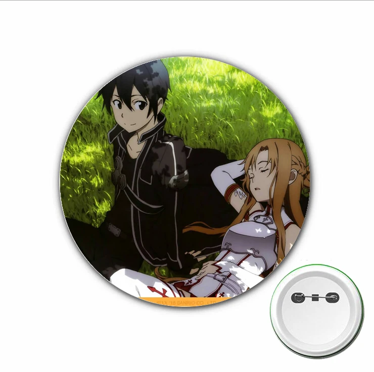 3pcs Cartoon SAO anime Sword Art Online Cosplay Badge Cute Brooch Pins for Backpacks bags Badges Button Clothes Accessories