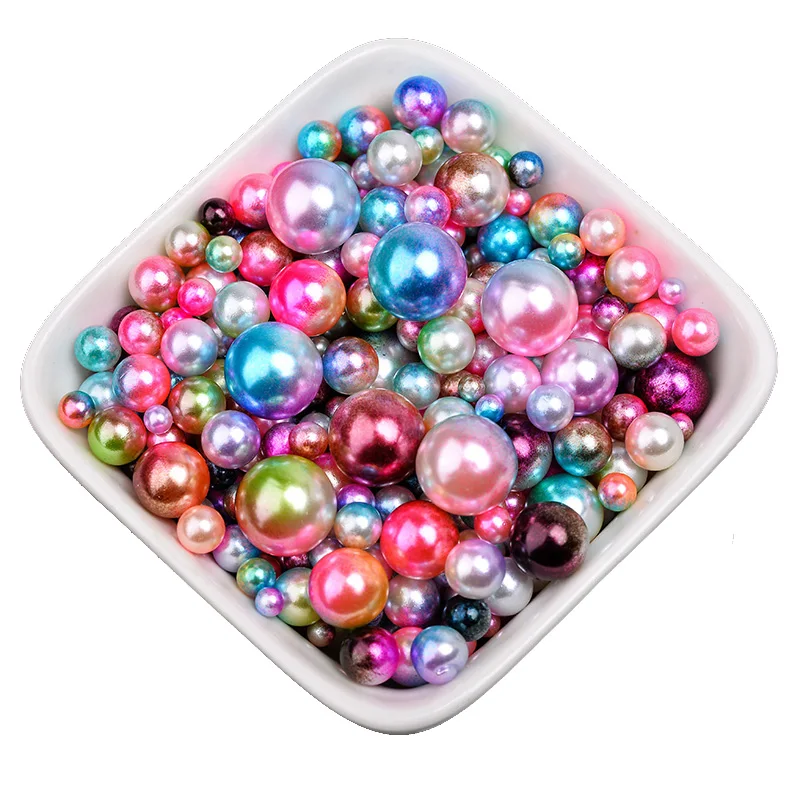 Mermaid Color Gradient Round Pearls 3/4/6/8/10MM Mix Size&Color 200-400Pcs No Hole For DIY Craft Scrapbook Jewelry Garment Beads