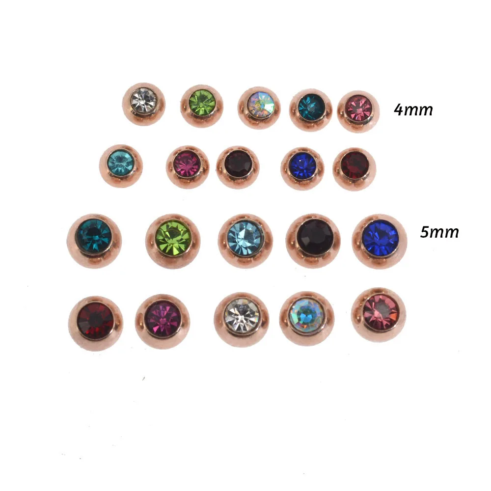 50Pcs 16G/14G 3-5mm Steel Replacement Attachments Rings Piercing Balls Nipple Piercings Nose Ring Eyebrow Piercings Screw Balls