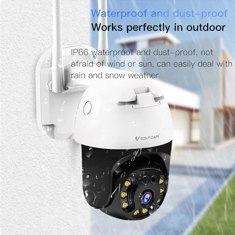 Vstarcam CS64.3MP 1296P Full Color PTZ IP Camera P2P IR Nightvision AI Humanoid Smoke Alarm Sensor Absent Detection Baby Monitor