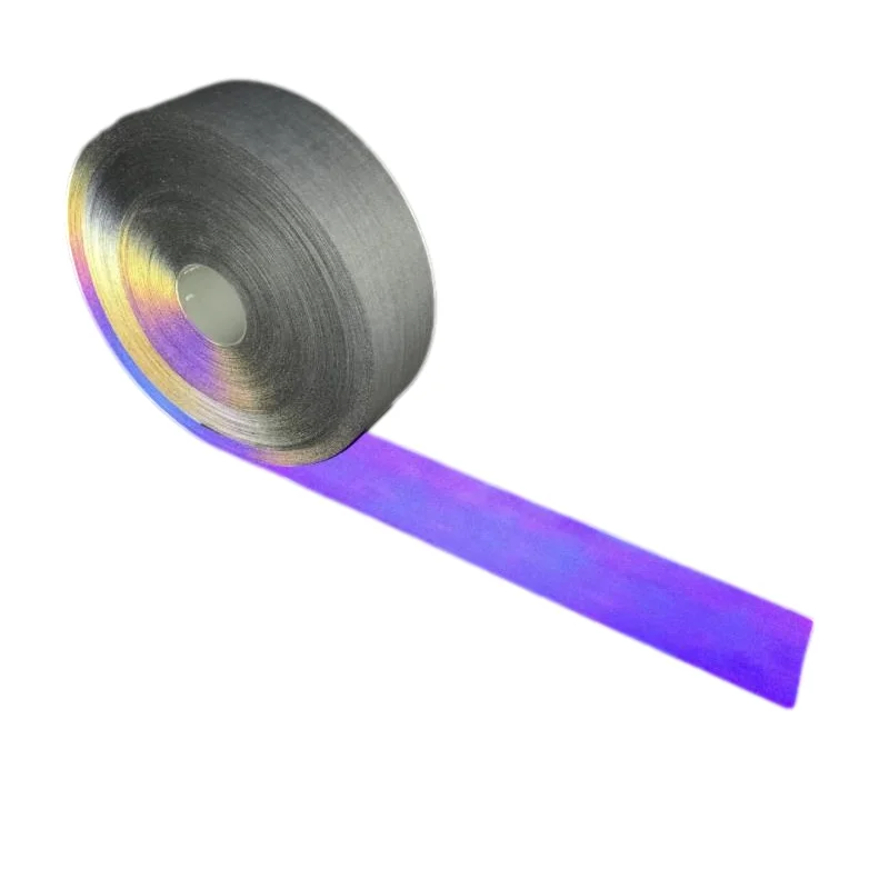 5CM*1M Iridescence Reflective Fashion Fluorescent Magic Color Cloth Variable Color Beautiful Reflecting T/C Fabric