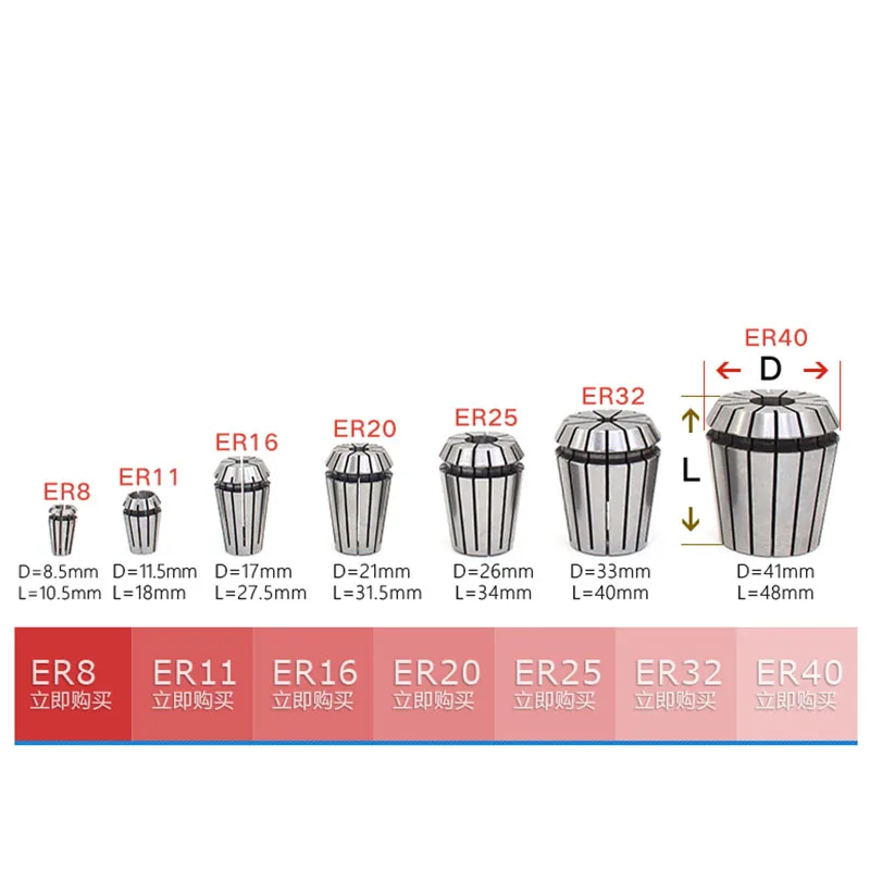 1PCS AAA ER32 3-20mm 0.005mm 0.008mm spring collets for CNC er tool holder clamping collet chuck