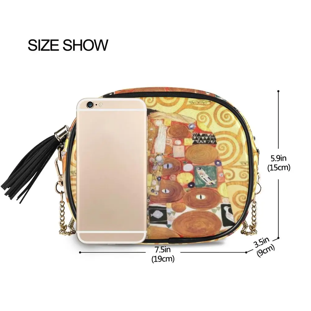 ALAZA Small Crossbody Bags for Women Shoulder Flap Bag Design Female Travel Gustav Klimt oil Art painting Messenger bag Handbags