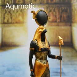 Aqumotic God of War Isis Son Statue Decor Memorial Ancient Egyptian Mythology 1pc Eagle Snake Scepter Decorations