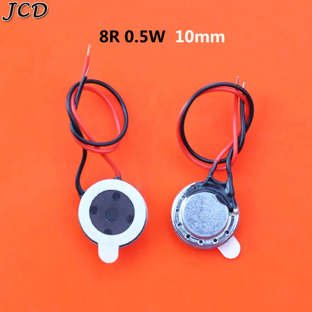 JCD 1pcs Loudspeaker With Wire 0.5W 1.5W 1W 8R Diameter 10mm 15mm 20mm 22mm 30mm Buzzer speaker 8mm Headphone Speaker