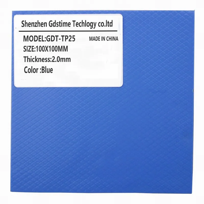 10 قطعة/الوحدة Gdstime 100 مللي متر x 100 مللي متر x 2 مللي متر 0.2 سنتيمتر سمك الأزرق موصل سيليكون 2.0 مللي متر 100 مللي متر x 2 مللي متر الحرارية منصات