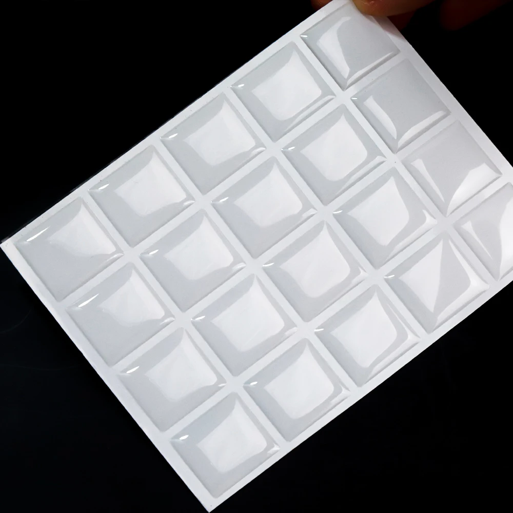 20*18mm Clear Square Epoxy Sticker Epoxy Domes 3D Effect For Jewelry Pendant Crafts Making