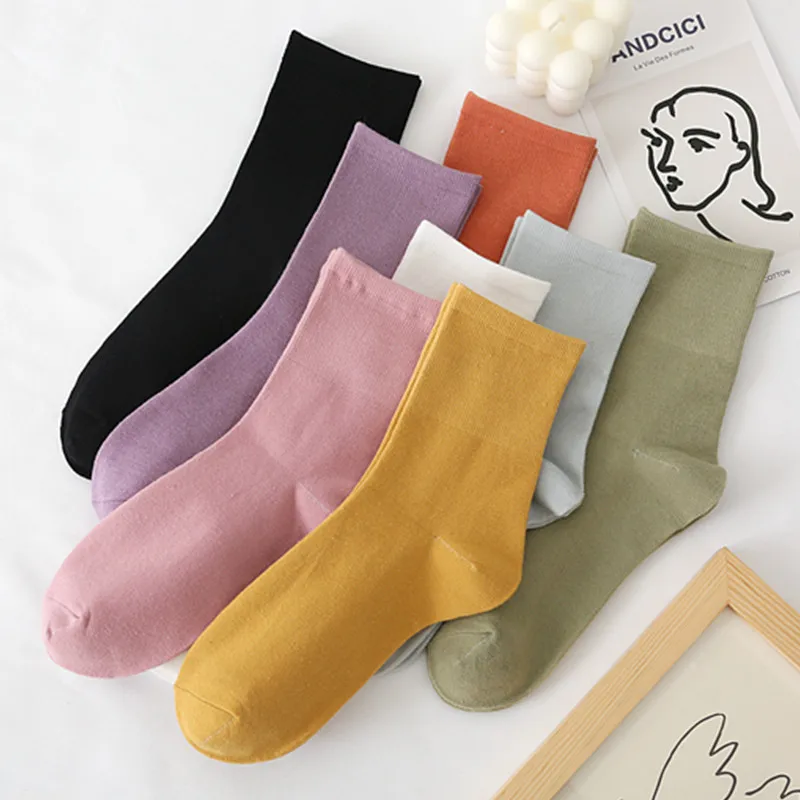 

Socks Women Cotton Summer Short Crew Socks Black White Solid Color Casual Calf Sock Female Girls Gift Harajuku Sexy Socks Sox