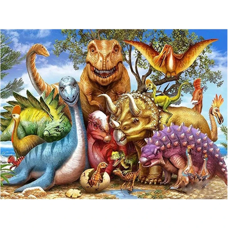 

5D DIY Diamond Painting Dinosaur Full Square/Round Mosaic Animal Pictures Diamond Embroidery Cross Stitch Home Decor New Arrival