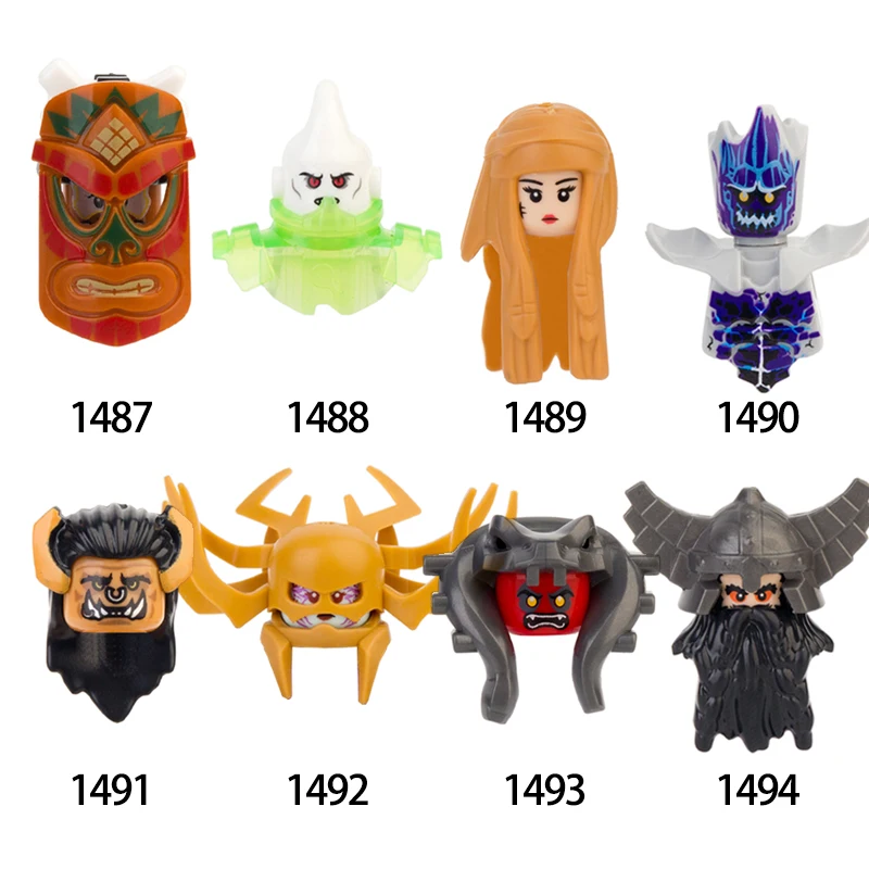 

8PCS/set Medieval War Primitive Man Dwarf Cannibal Mechanic Accessories Action Figures Building Blocks Toys For Children X0285