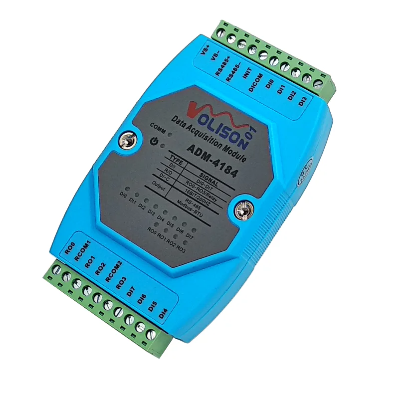 ADM-4184   8-channel digital acquisition DI/DO 4-channel relay output control module MODBUS RS485 communication