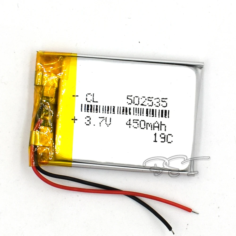 

10Pcs 3.7V lithium battery Li-polymer Rechargeable Cell Li-ion Polymer 502535 450mAh For PSP Navi GPS MP3 MP4 Speaker Camera