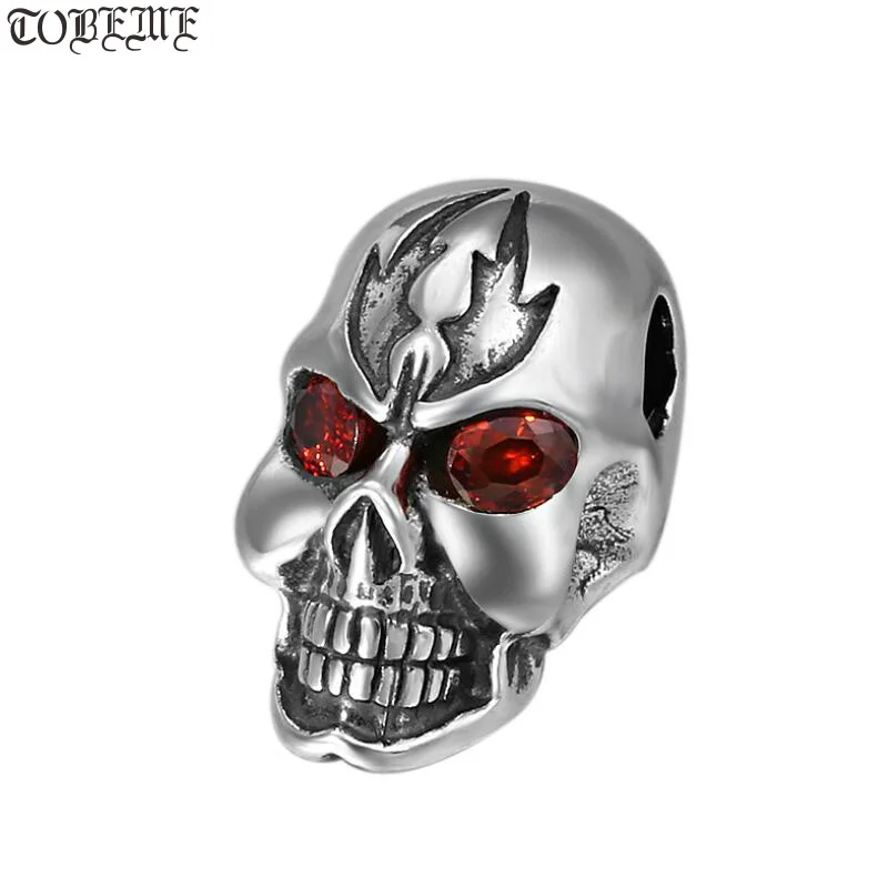 

100% 925 Silver Skull Bead DIY Jewelry Skull Bead Pendant Hiphop Rock Jewelry Skull Bead Skeleton Pendant