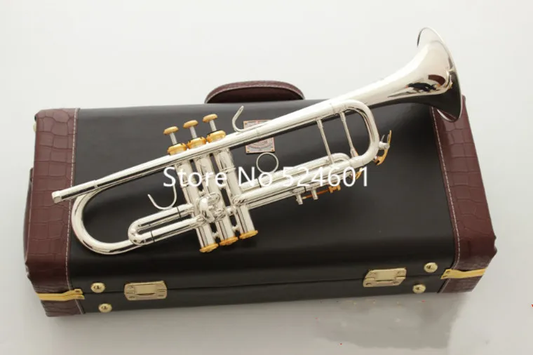 

Hot Sell LT180S-37 Trumpet B Flat Silver Plated Professional Trumpet Musical Instruments with Case Free Shipping