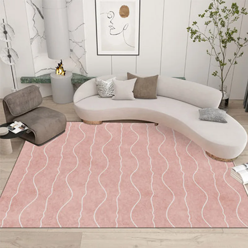 Nordic Geometric Carpet Mat For Kids Bedroom Plaid Pink White Grey Blue Soft Plush Shaggy Carpet Rug For Home Living Room Modern