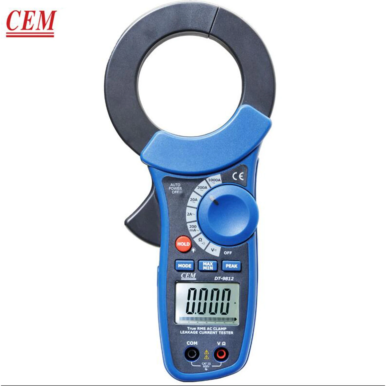 CEM DT-9812 AC Leakage Current Clamp Meter 68mm Large Jaw Clamp Meter Cable Ground Wire Detector True RMS Clamp Ammeter,New.