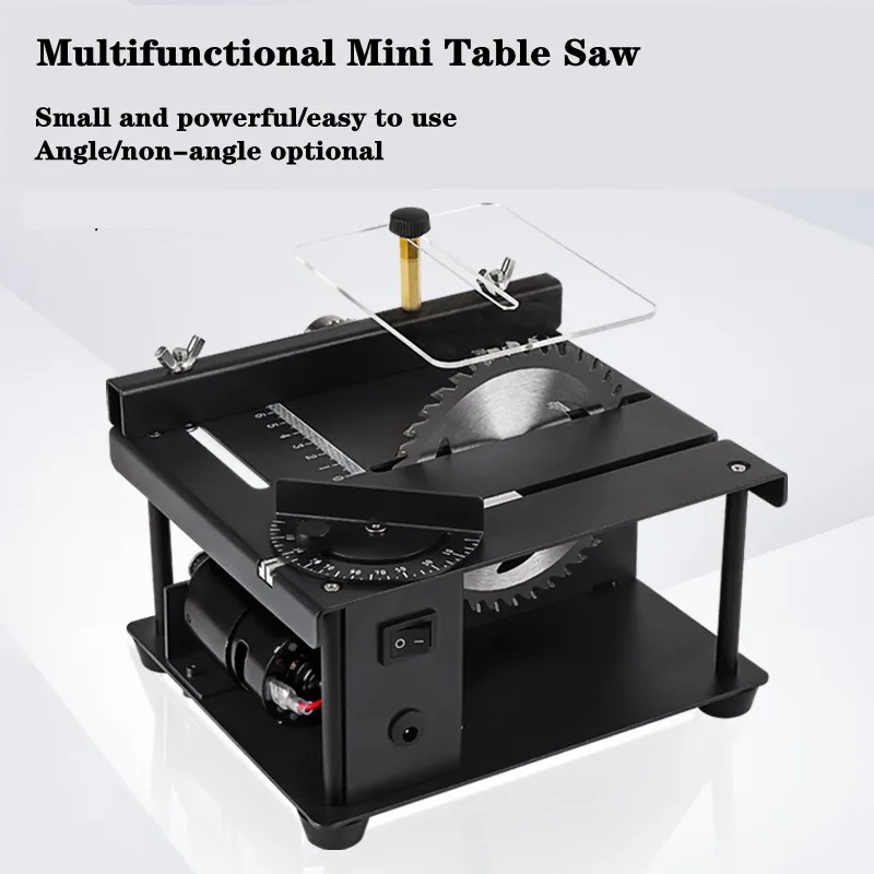 12-24V 200W piła stołowa Mini pulpit elektryczny piła tnąca prędkość kąt regulowany Liftable Blade nóż do drewna z tworzywa sztucznego akrylu