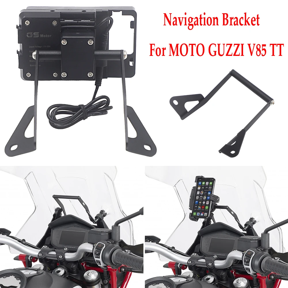 Phone stand For MOTO GUZZI V85 TT V85TT support GPS smartphone motorcycle Navigation bracket mobile phone bracket USB Charging