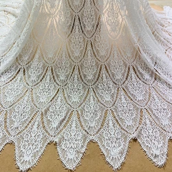 Lace Fabric Thick Quality Woman Dresses Gowns Eyelash Lace 1 Piece 150x300CM Scallop Design Hollow Lace TOP