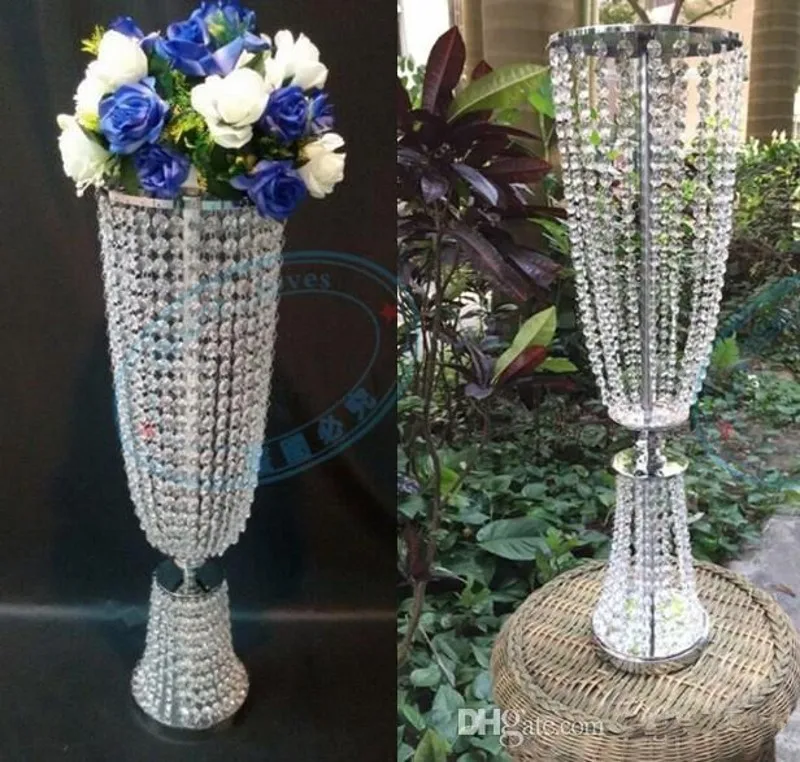 

Bling silver Gold Metal Wedding Table Centerpiece Crystal Flower Stand Wedding Props Table Centerpiece 10pcs/lot