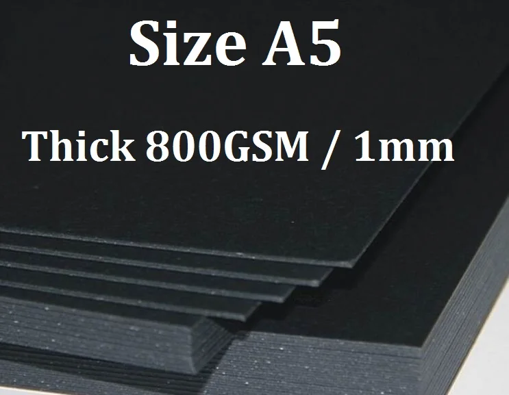 Size A5 Thickness 1mm Matte Black Paper Chipboard Thick Paper Cardstock Card Cardboard For Craft Cardmaking Scrapbook