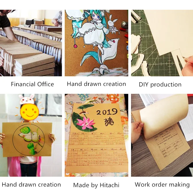 50pcs/lot A5 A4 kraft paper brown paper craft thick board cardboard card paper DIY card making paper 80g 120g 150g 200g 250g