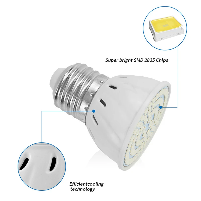 60/80 220V LED coltivano la lampadina della luce E27 per lo spettro completo idroponico della pianta