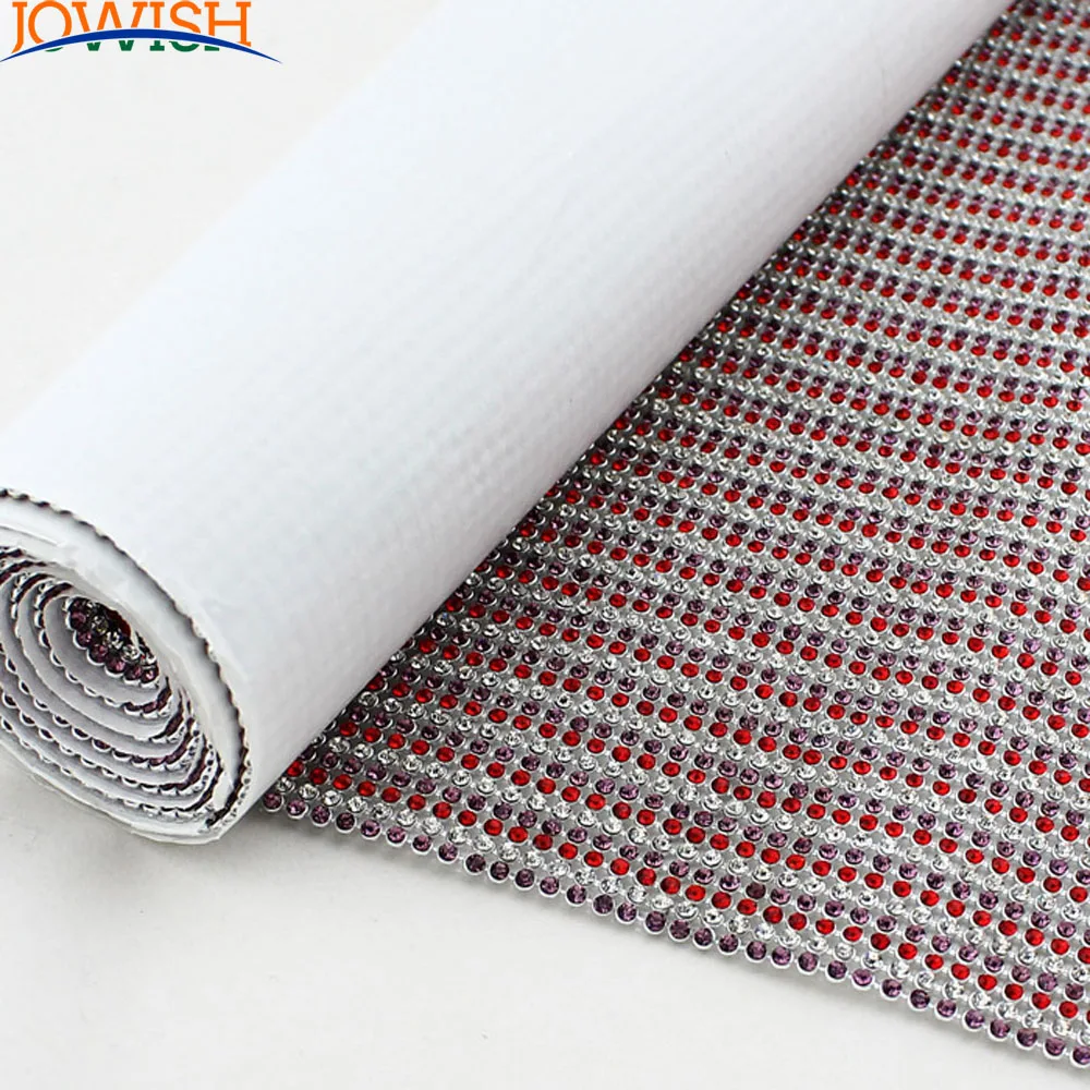 

3mm Colors Glass Rhinestone Silver Aluminum Rhinestone Mesh Trim HotFix For DIY Wedding Dress Jewelry