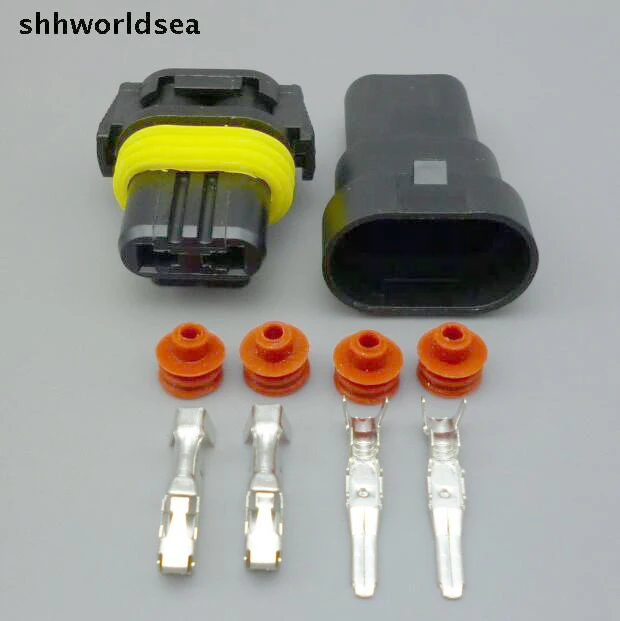 worldgolden  100SETS 2Pin HID HB3 9005 car connector,Auto head lamp plug,Car Waterproof Electrical connector kit for car boat