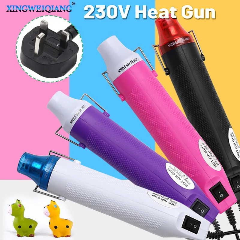 230V English Regulations DIY Using Heat Gun Electric Power tool hot air 300W temperature Gun with supporting seat Shrink Plastic